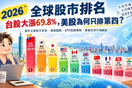 2026全球股市排名：台股大漲69.8%，美股為何只排第四？